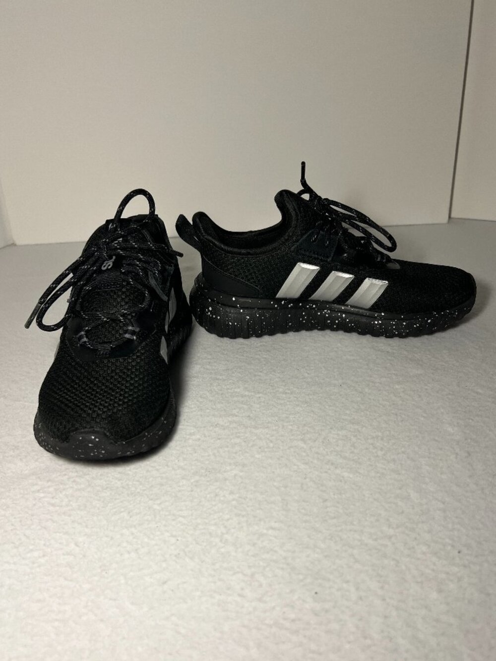Adidas Kids 3 Kaptir Shoes Core Black and Silver Metallic Sneaker School